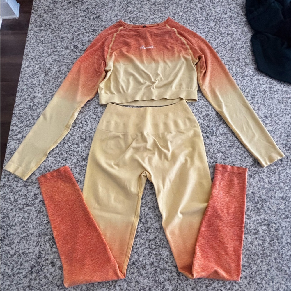 Alphalete Orange Ombre Long Sleeve Top